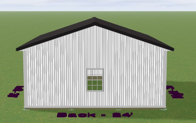 2-Car Garage w/ Single Door - 24x30x10