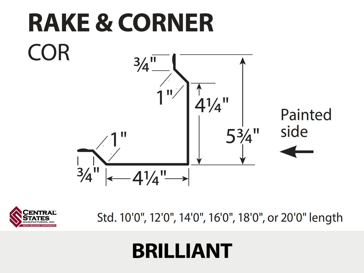 Rake & Corner - 29 ga. (Various Lengths)
