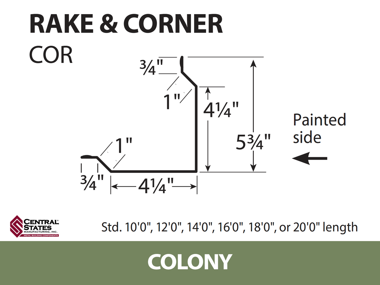 Rake & Corner - 29 ga. (Various Lengths)