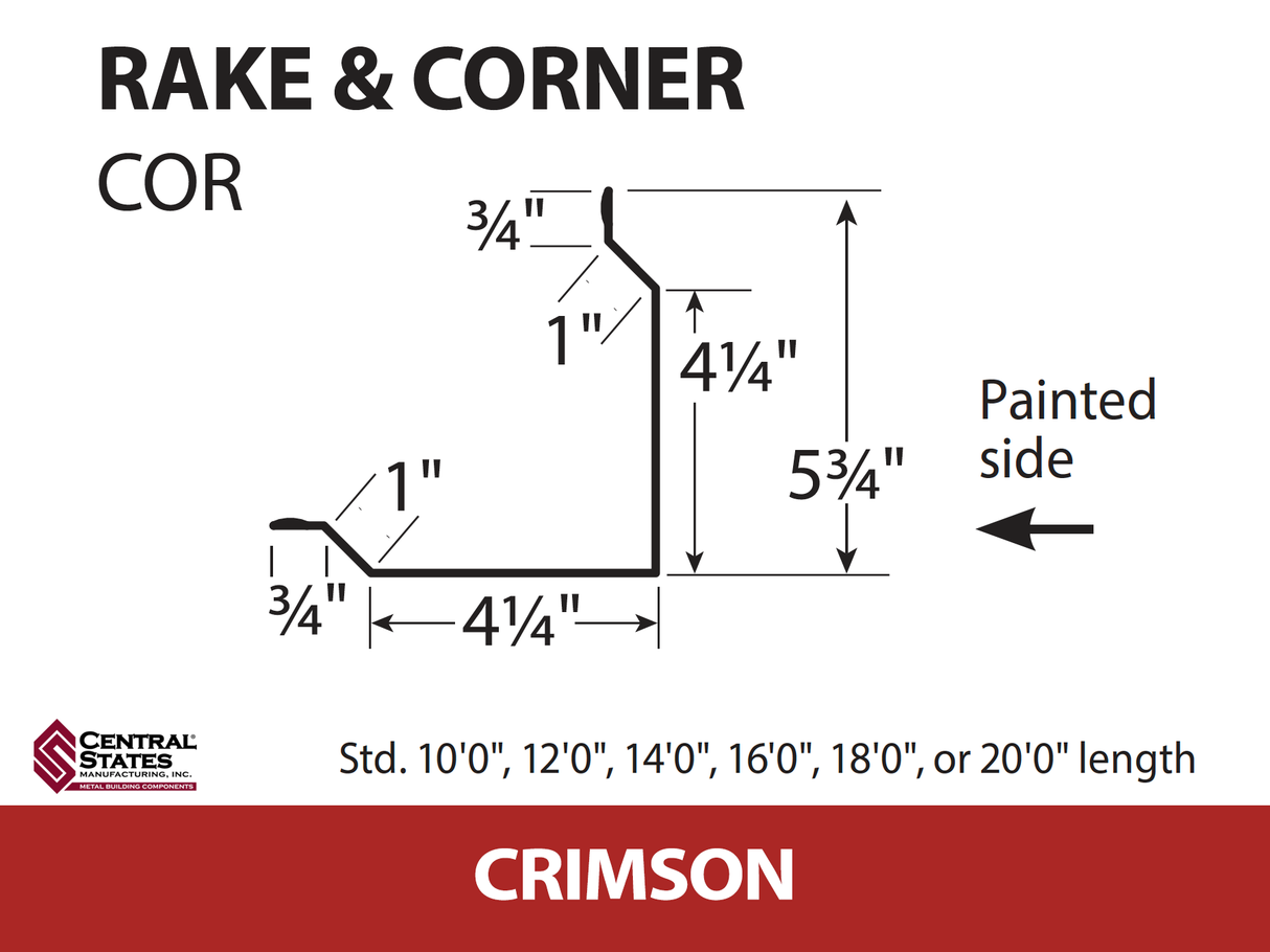 Rake & Corner - 29 ga. (Various Lengths)