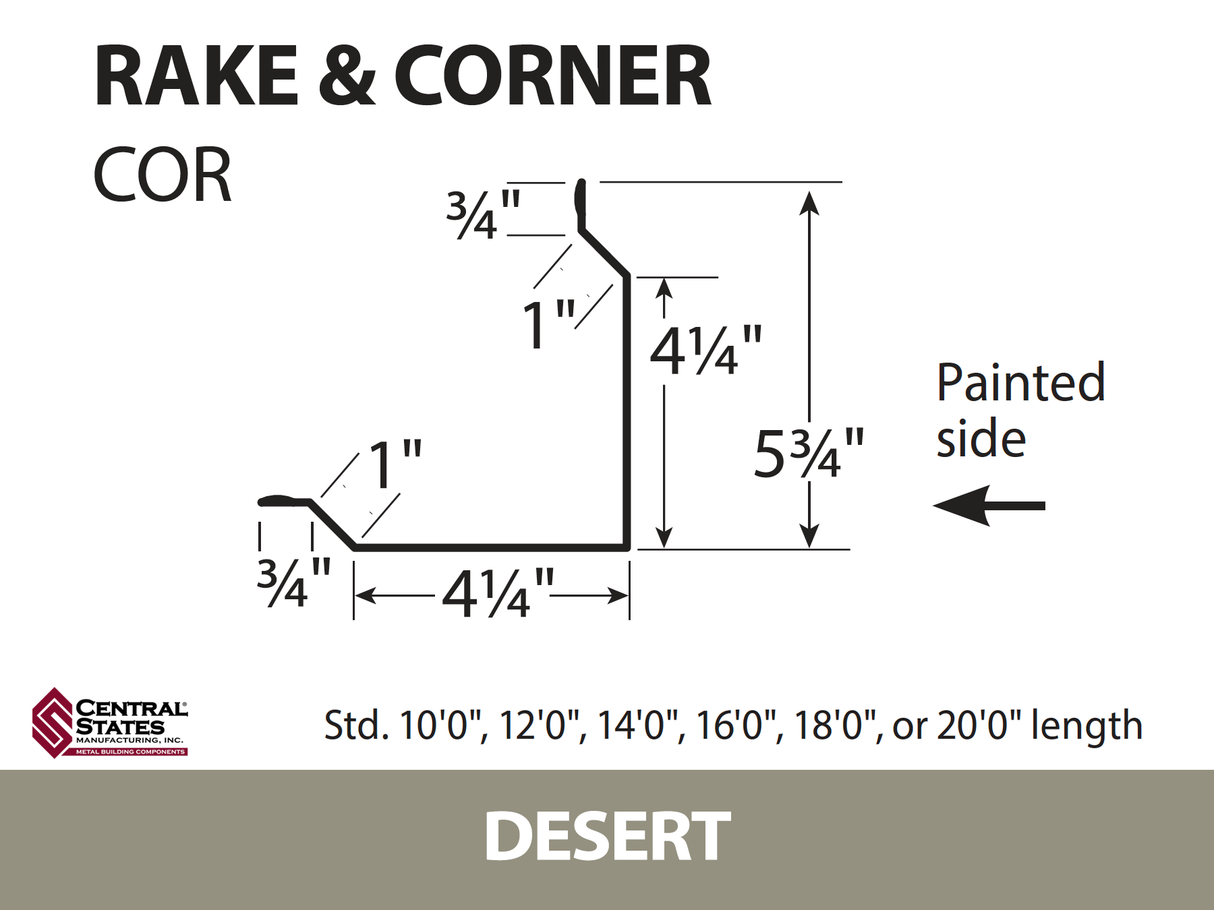 Rake & Corner - 29 ga. (Various Lengths)