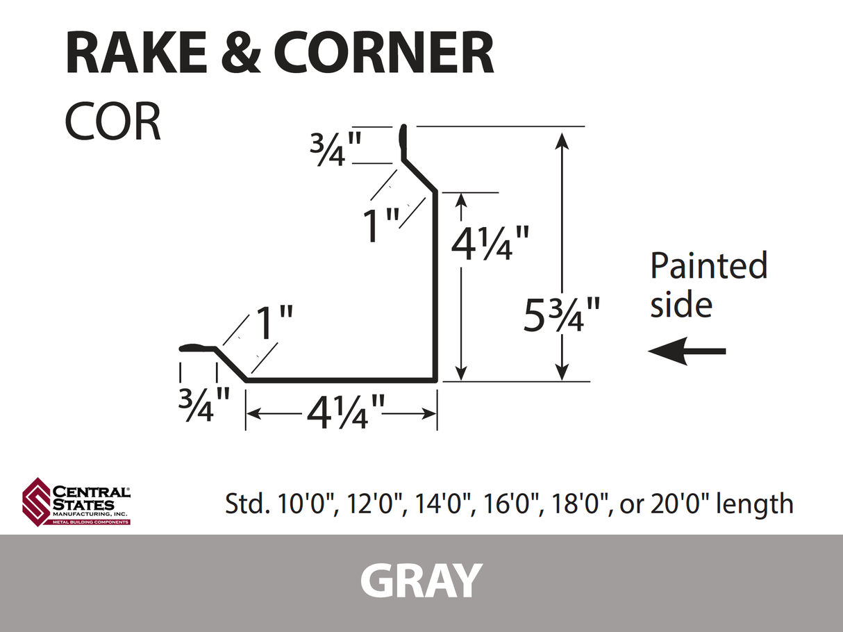 Rake & Corner - 29 ga. (Various Lengths)