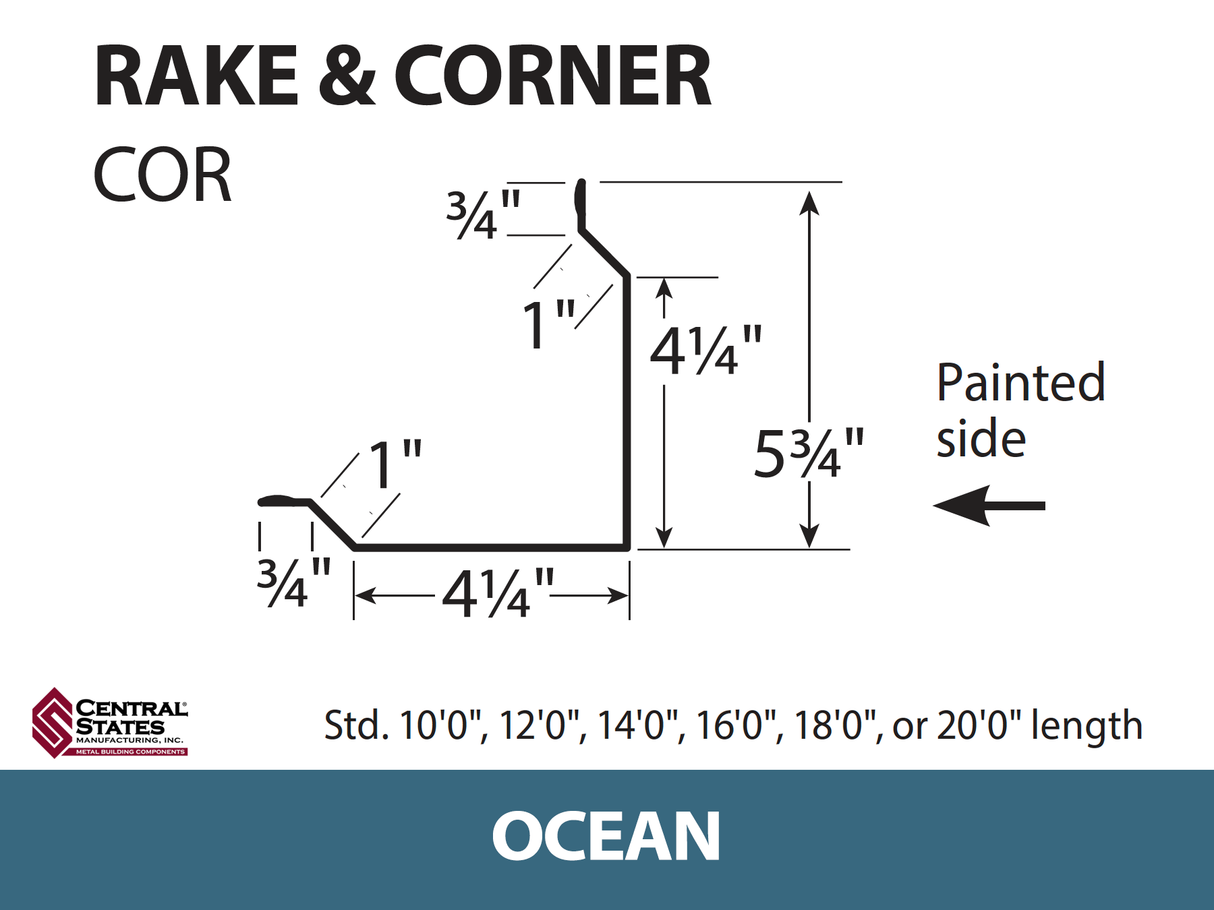 Rake & Corner - 29 ga. (Various Lengths)