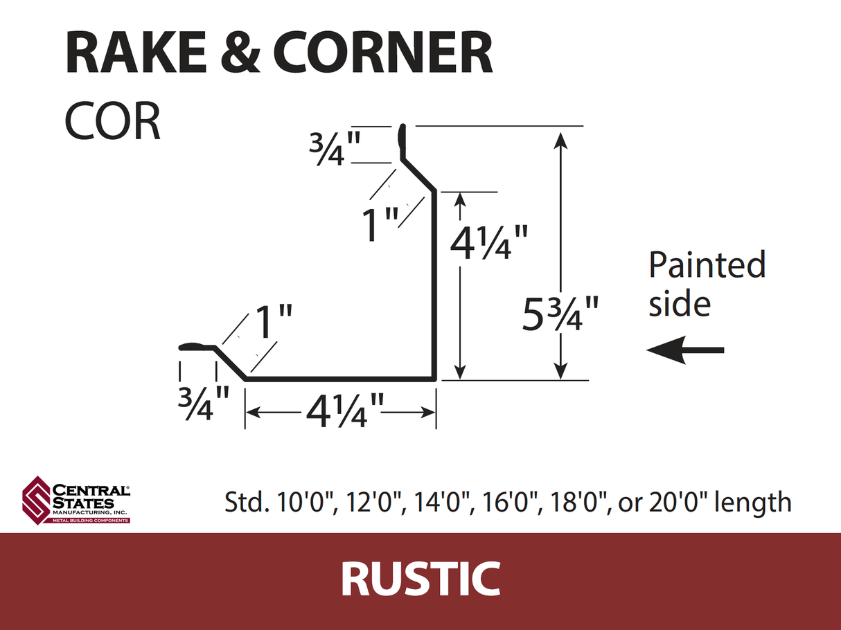 Rake & Corner - 29 ga. (Various Lengths)