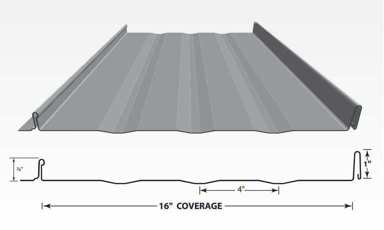 H-Loc™ 26 ga. Standing Seam Metal Panel