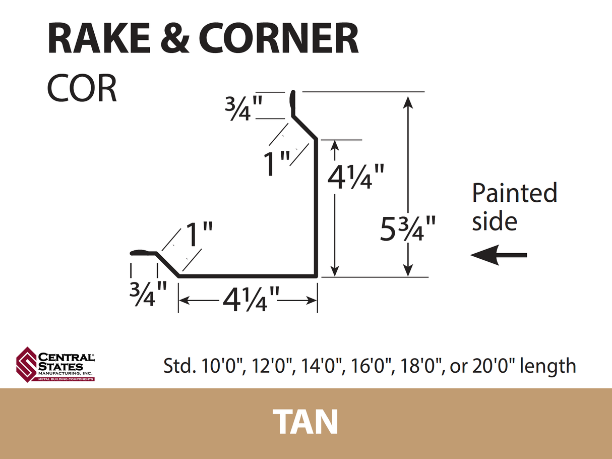 Rake & Corner - 29 ga. (Various Lengths)