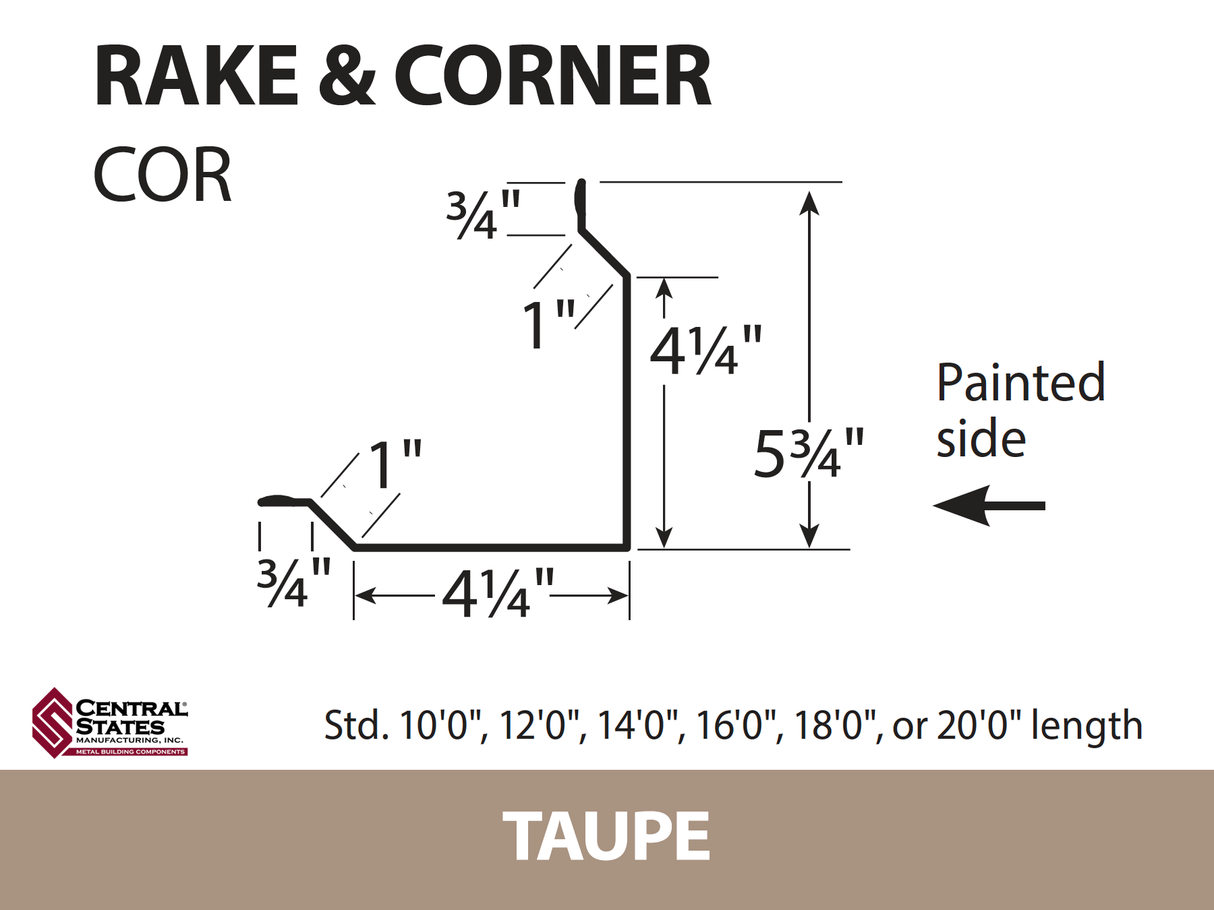 Rake & Corner - 29 ga. (Various Lengths)