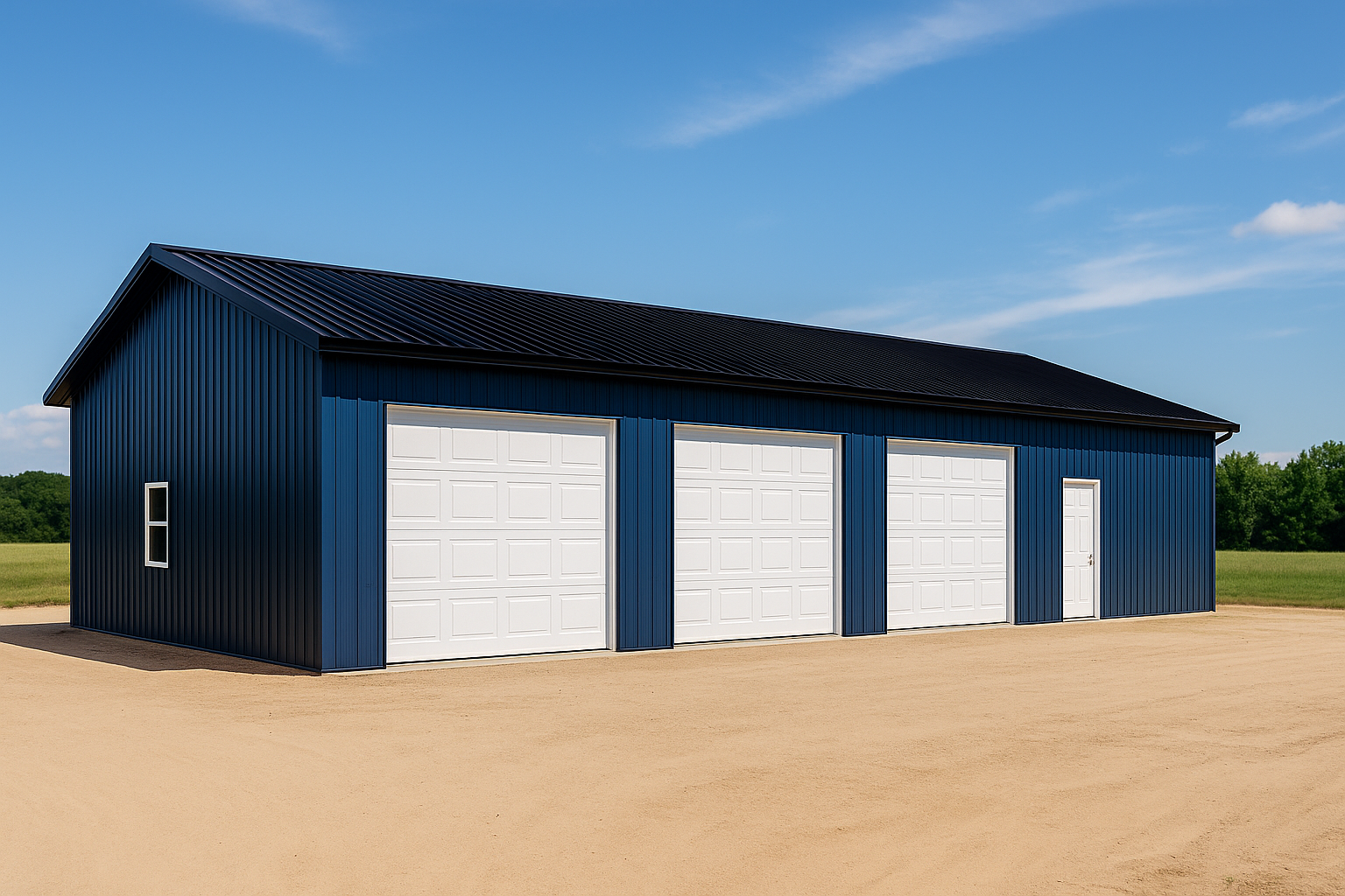 CHEYENNE Pole Building Kit | 24×40×10 3-Car Garage | PBS Direct, image size:1536x1024