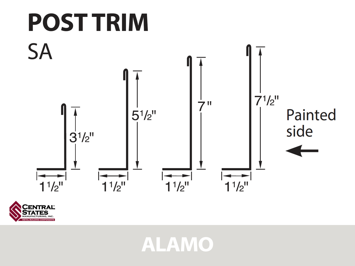 Post Trim 10'2" - 29 ga. (Various Widths)
