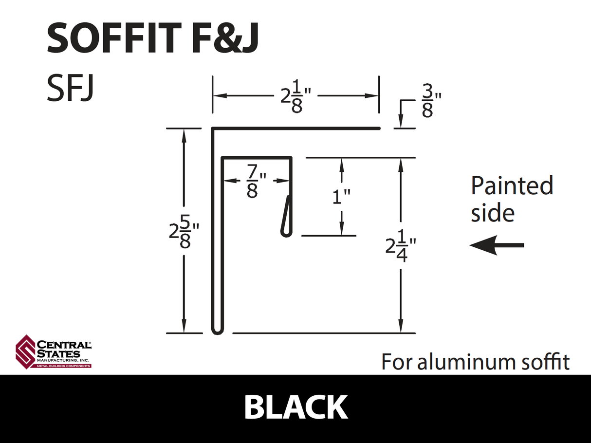 Soffit F&J Channel 10'2" - 29 ga.