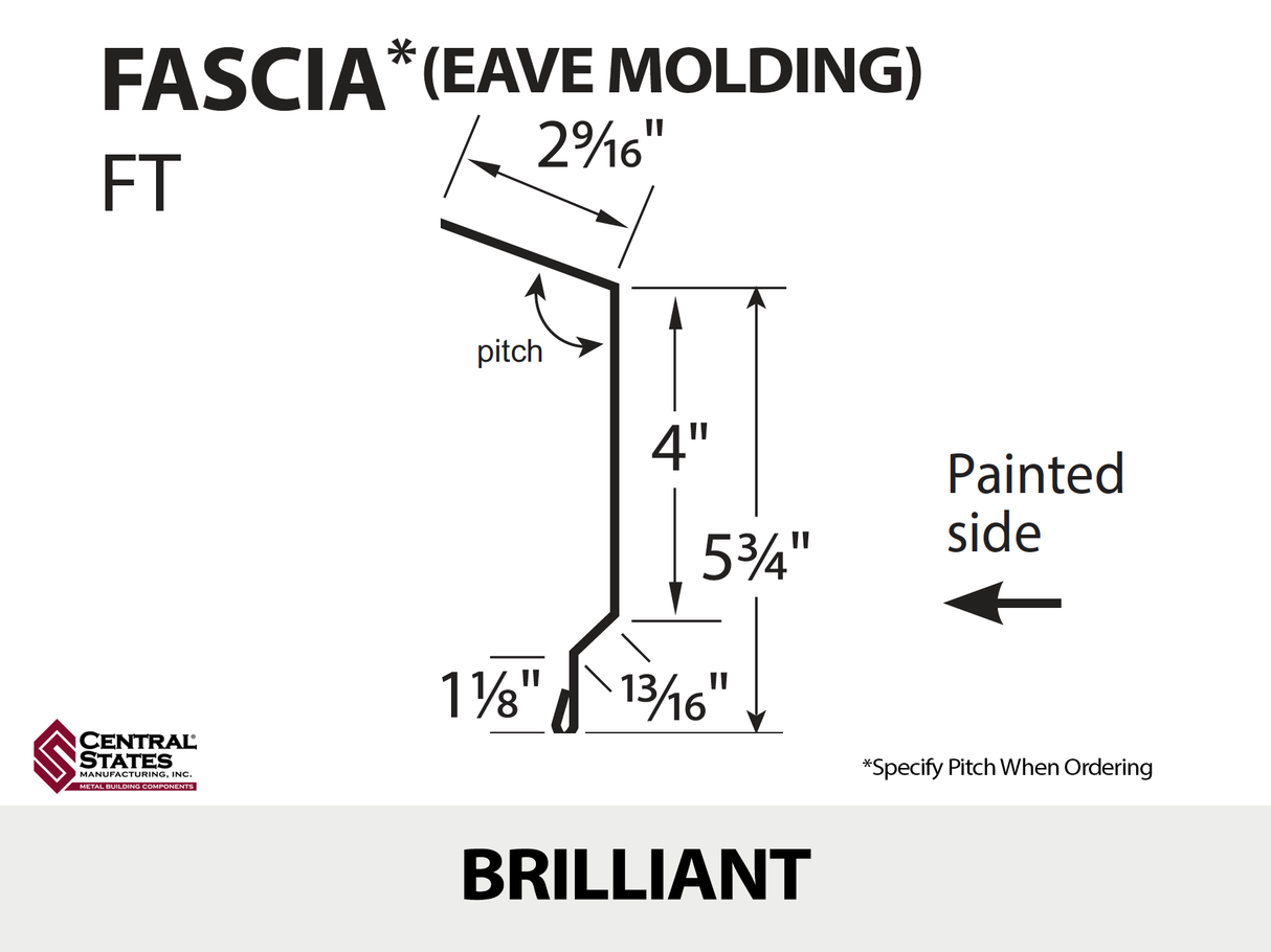 Eave Molding 10'2" - Fascia - 29 ga.