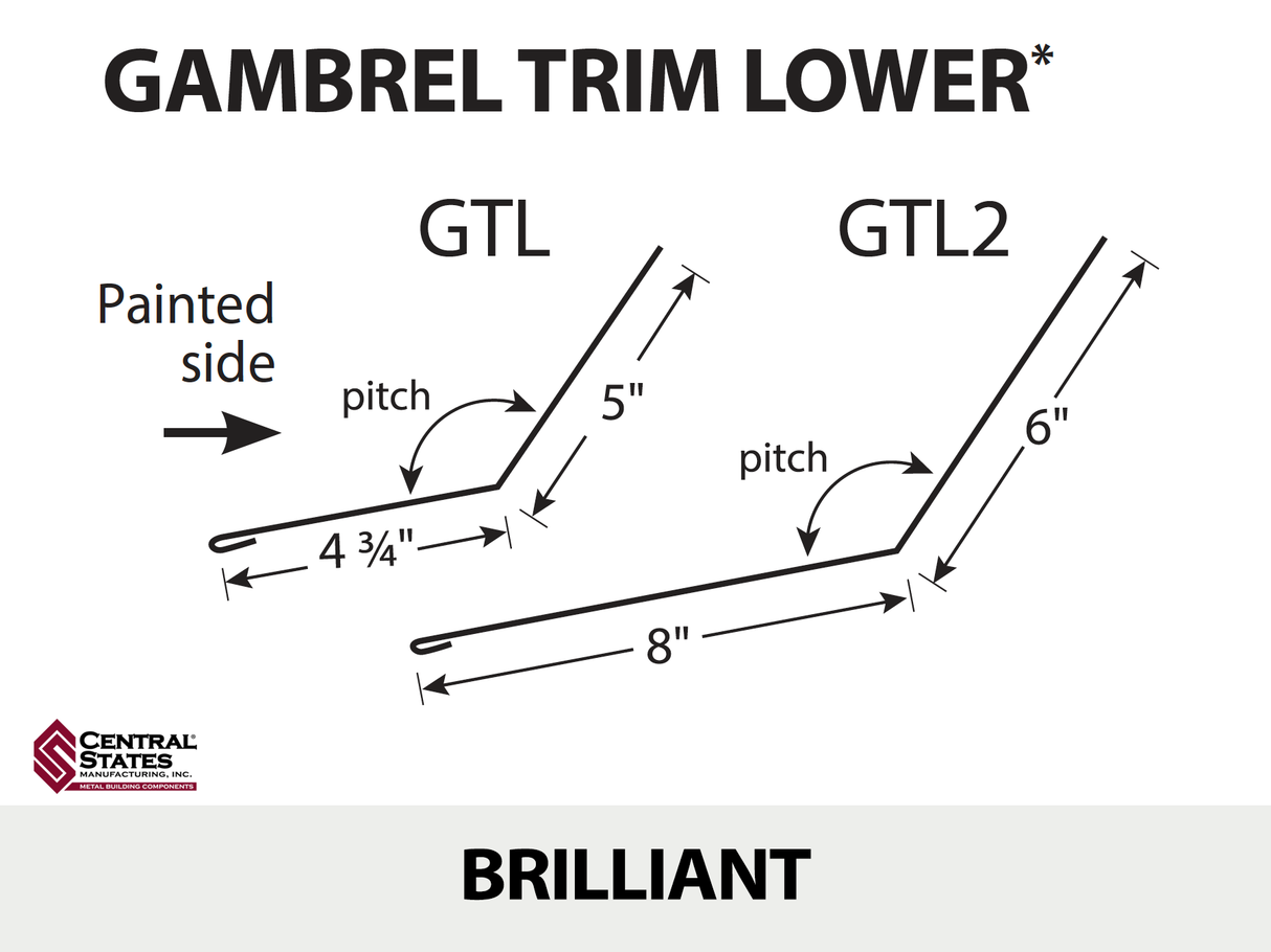 Gambrel Trim Lower - Transition Flashing 10'2" - 29 ga.