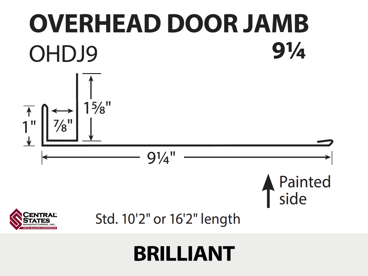 Overhead Door Trim (Various Lengths) - 29 ga.