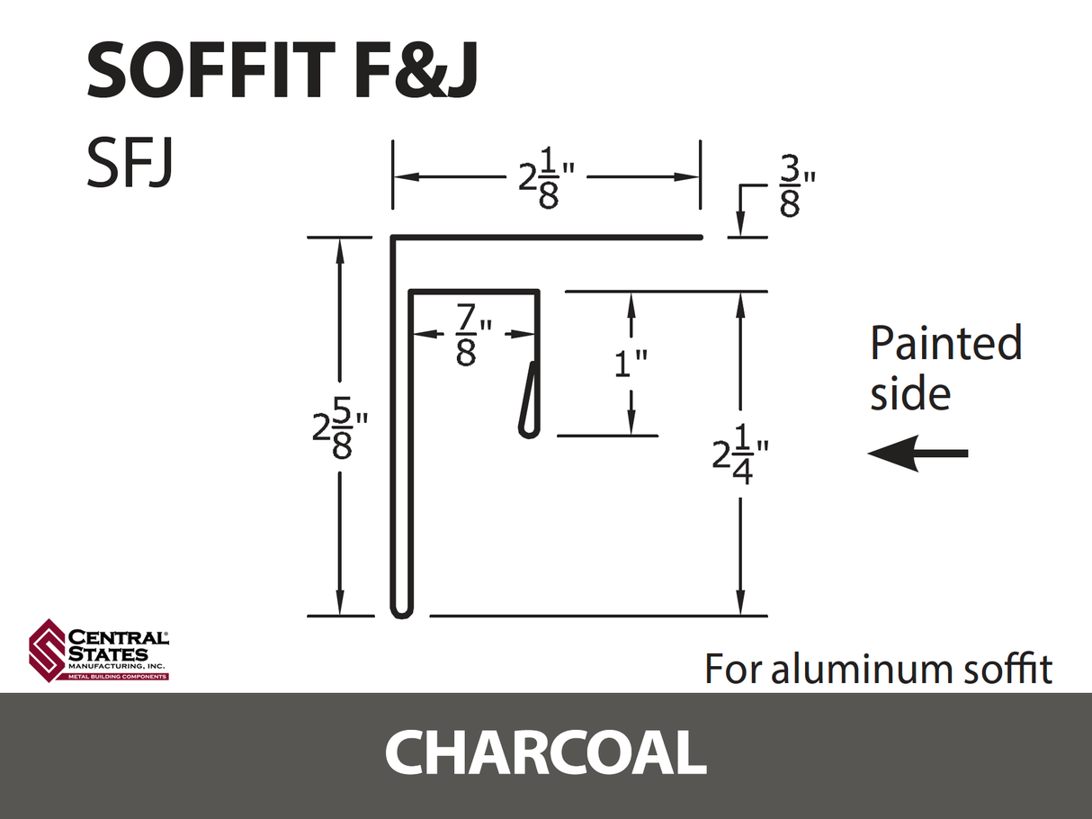 Soffit F&J Channel 10'2" - 29 ga.