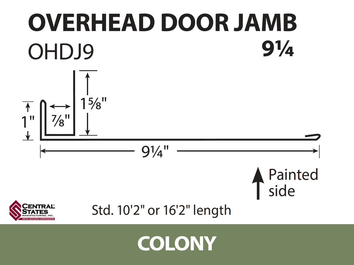Overhead Door Trim (Various Lengths) - 29 ga.