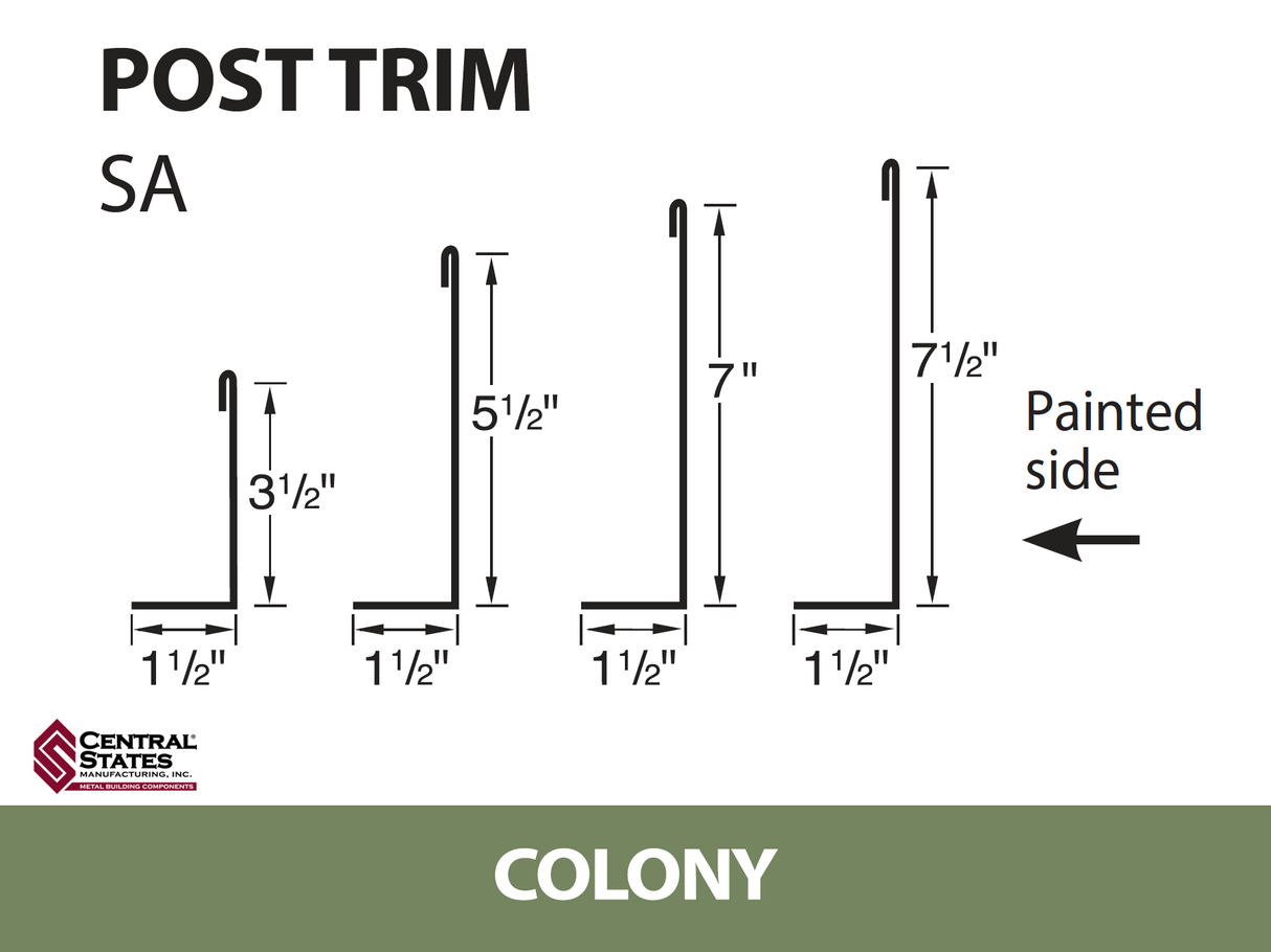 Post Trim 10'2" - 29 ga. (Various Widths)