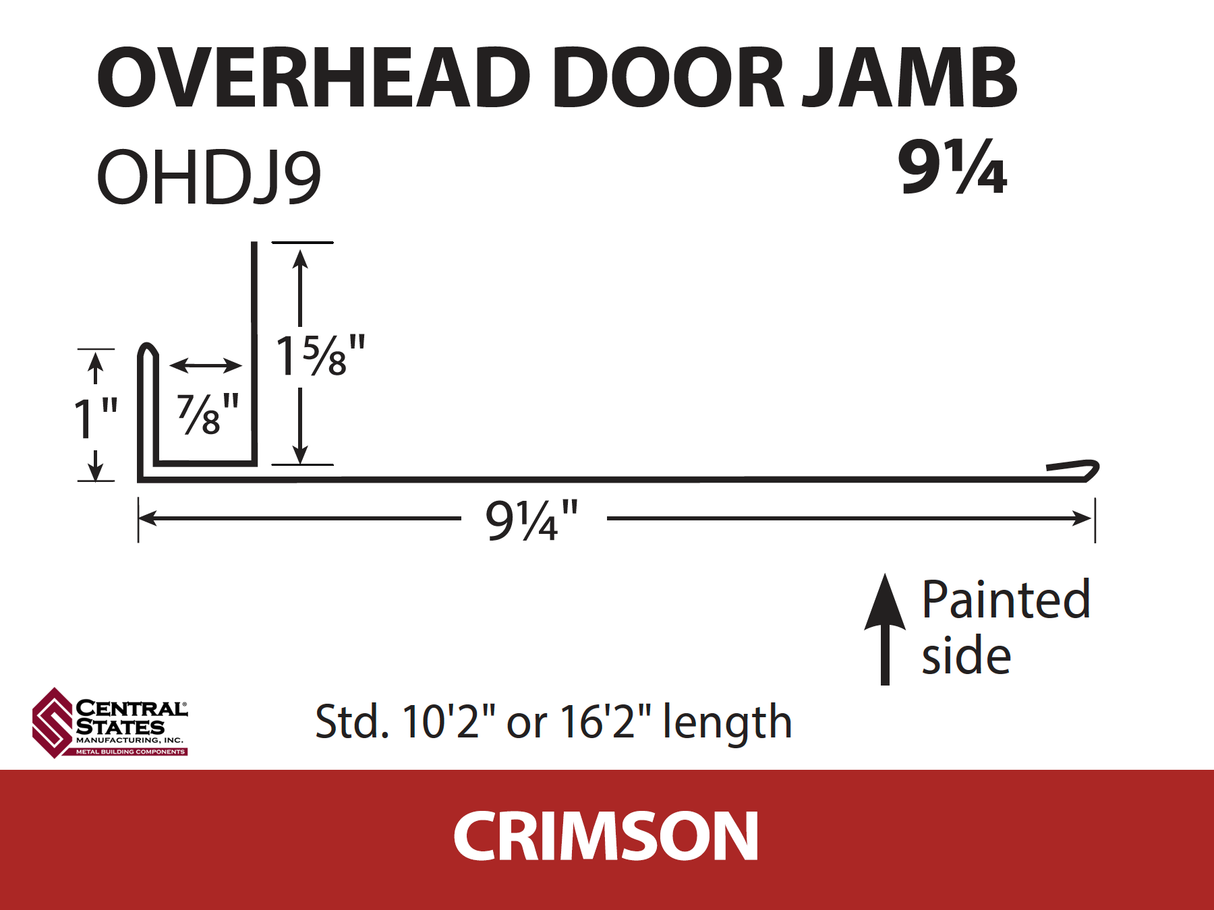 Overhead Door Trim (Various Lengths) - 29 ga.