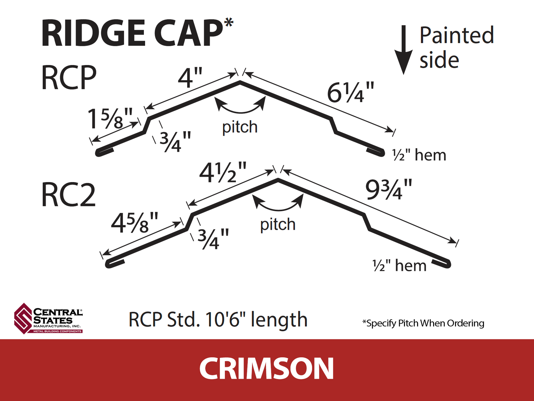 Ridge Cap (Various Widths)