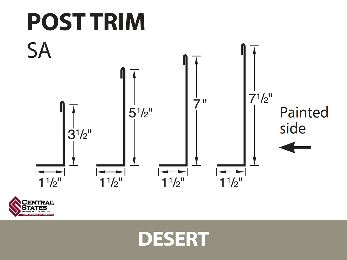 Post Trim 10'2" - 29 ga. (Various Widths)