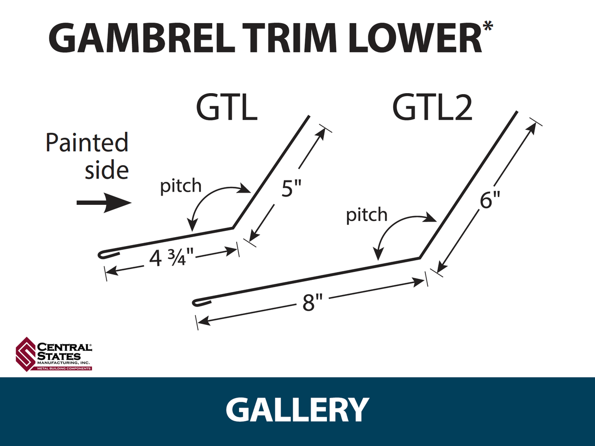 Gambrel Trim Lower - Transition Flashing 10'2" - 29 ga.