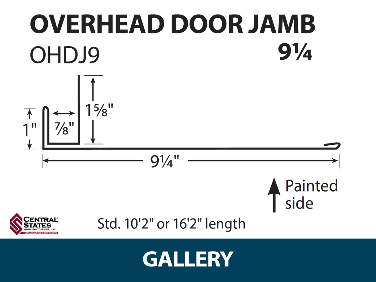 Overhead Door Trim (Various Lengths) - 29 ga.