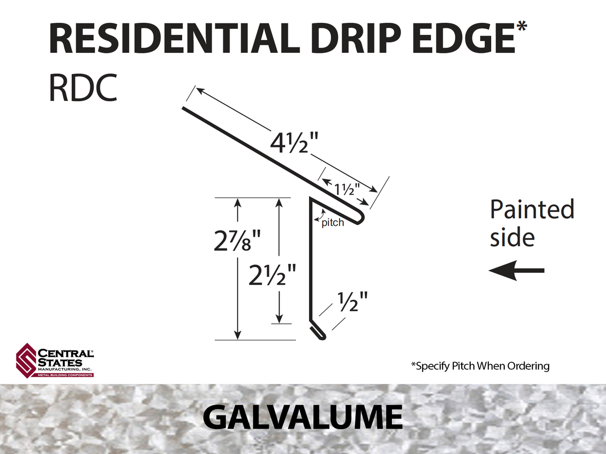 Residential Drip Edge 10'2" - 29 ga.