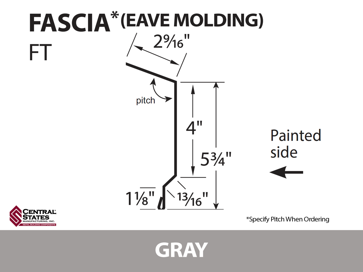 Eave Molding 10'2" - Fascia - 29 ga.