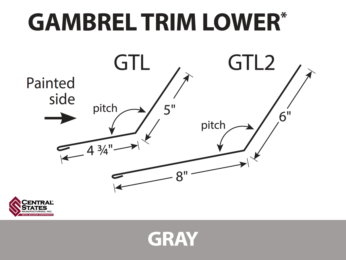 Gambrel Trim Lower - Transition Flashing 10'2" - 29 ga.
