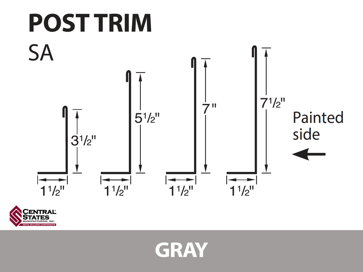 Post Trim 10'2" - 29 ga. (Various Widths)