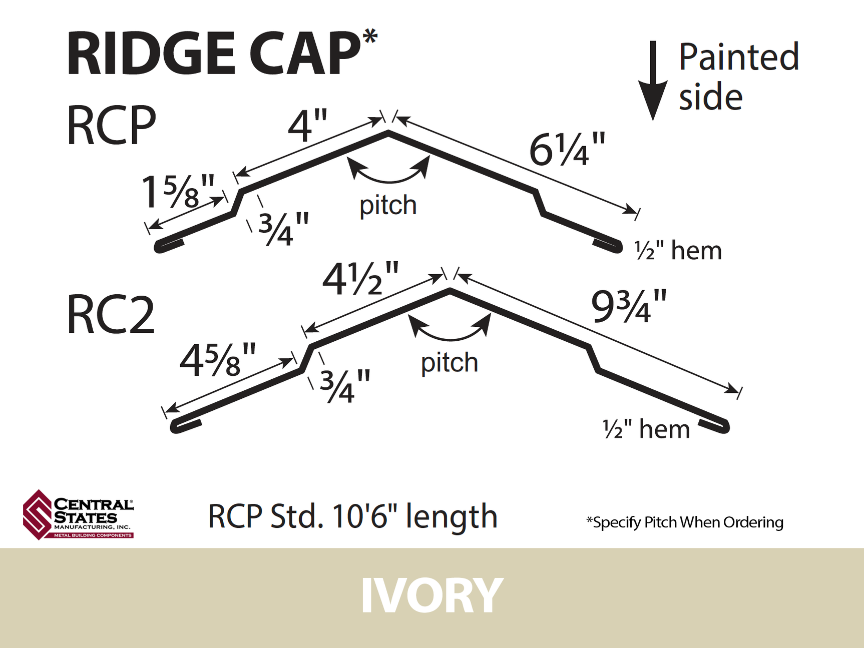 Ridge Cap (Various Widths)