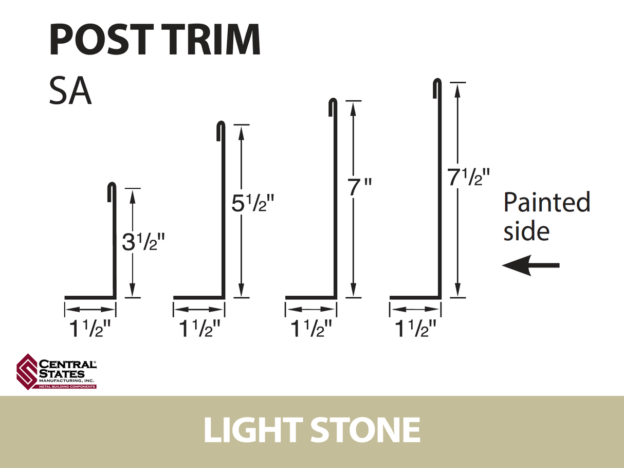 Post Trim 10'2" - 29 ga. (Various Widths)