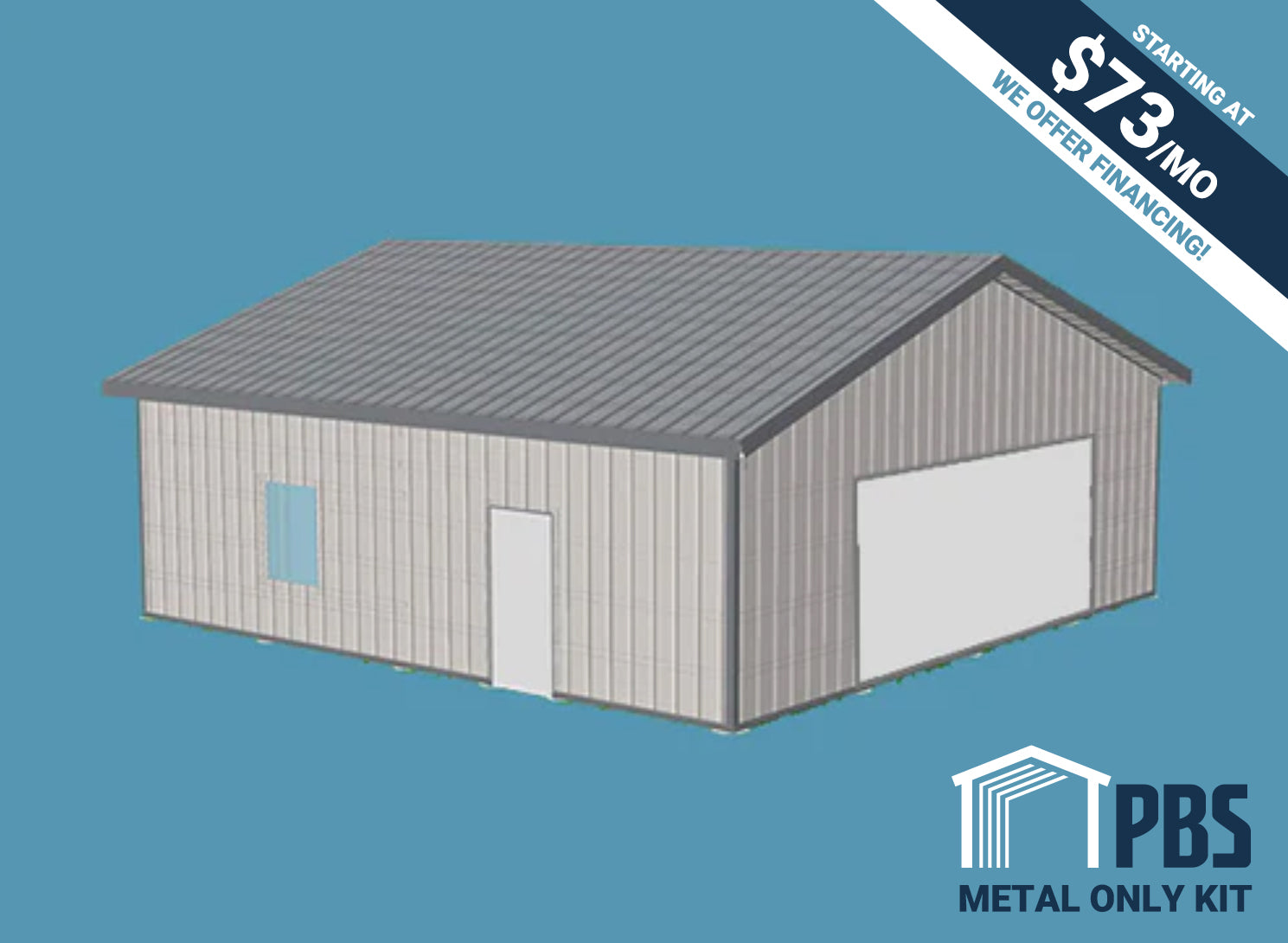 Pole Building Exterior Kit - 32x32x10 (METAL ONLY)