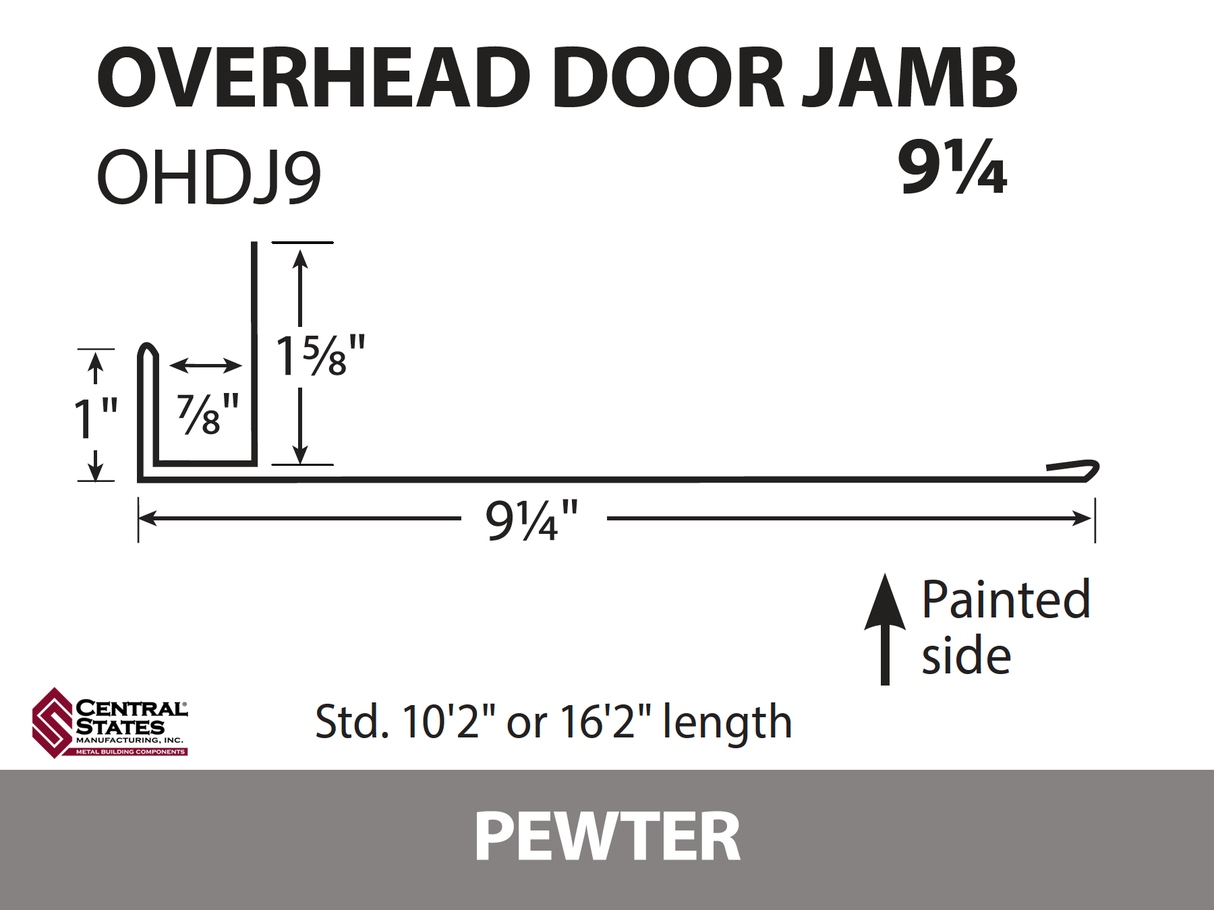 Overhead Door Trim (Various Lengths) - 29 ga.