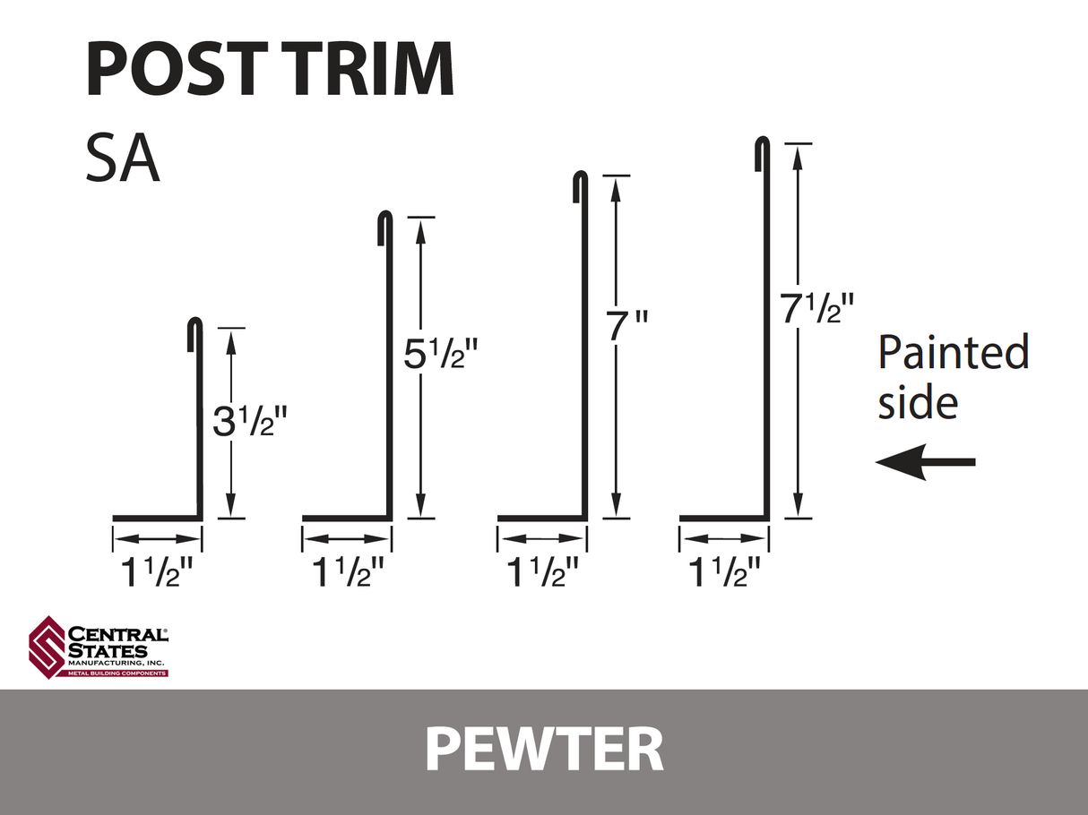 Post Trim 10'2" - 29 ga. (Various Widths)