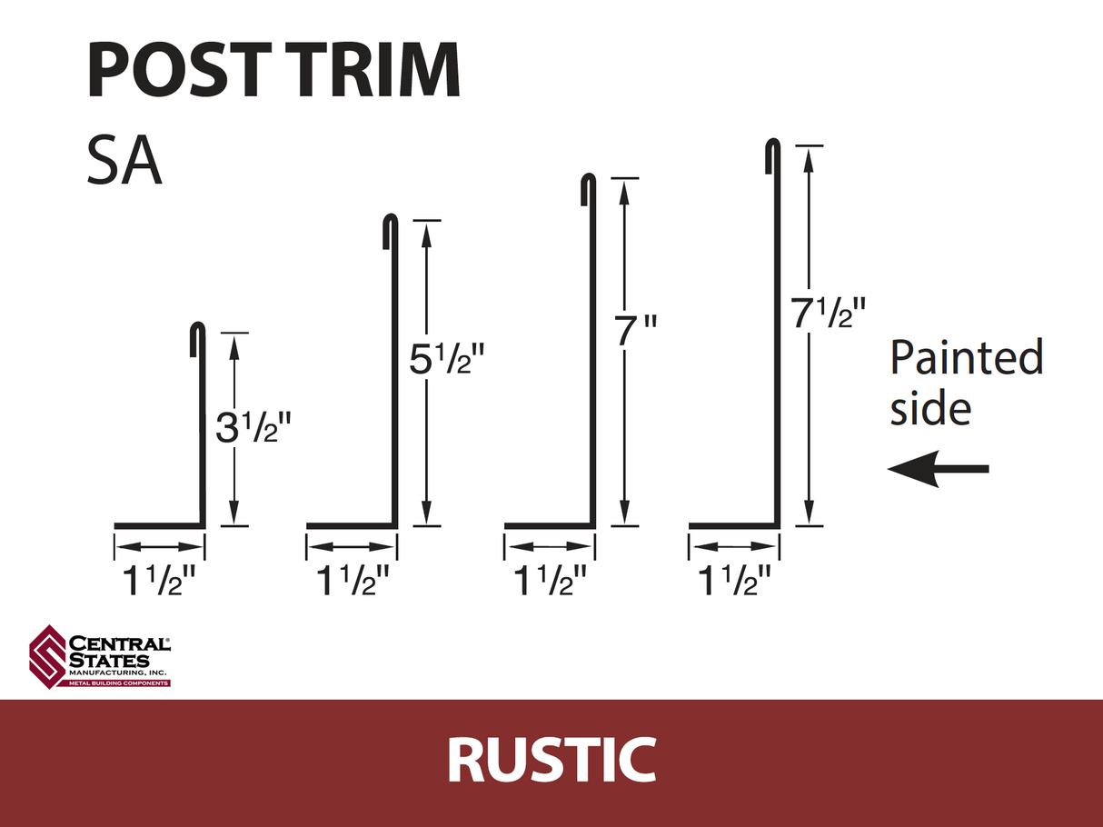 Post Trim 10'2" - 29 ga. (Various Widths)
