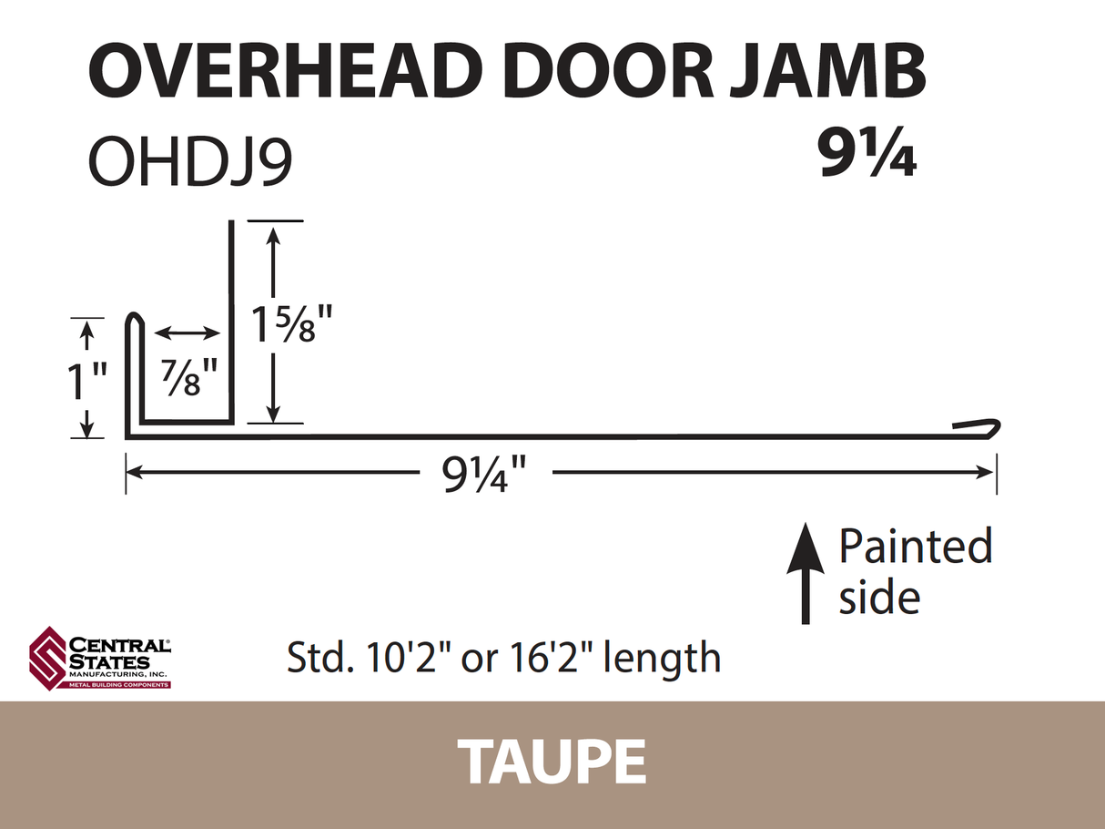 Overhead Door Trim (Various Lengths) - 29 ga.
