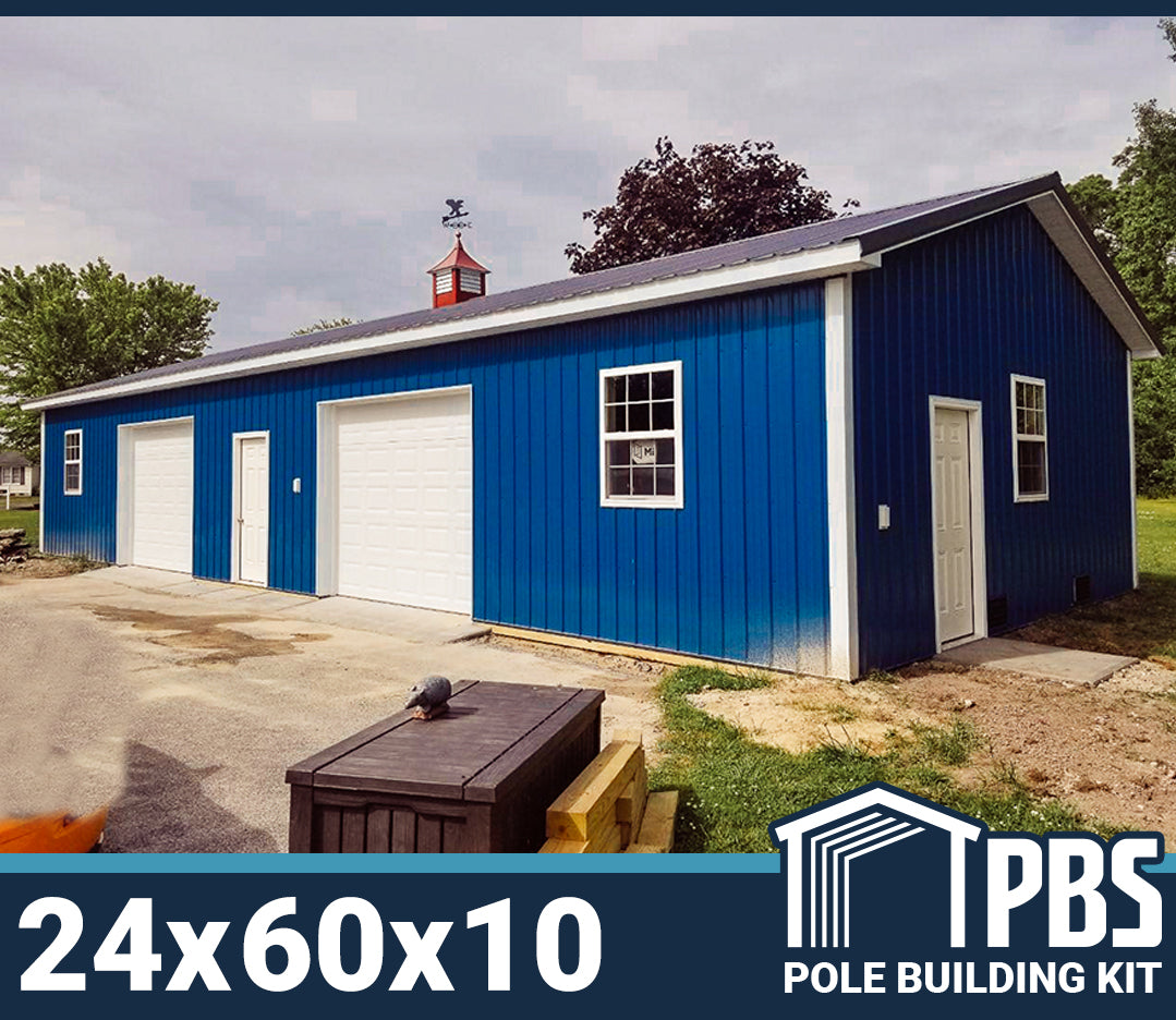 2-Car Garage with Large Shop Area - 24x60x10