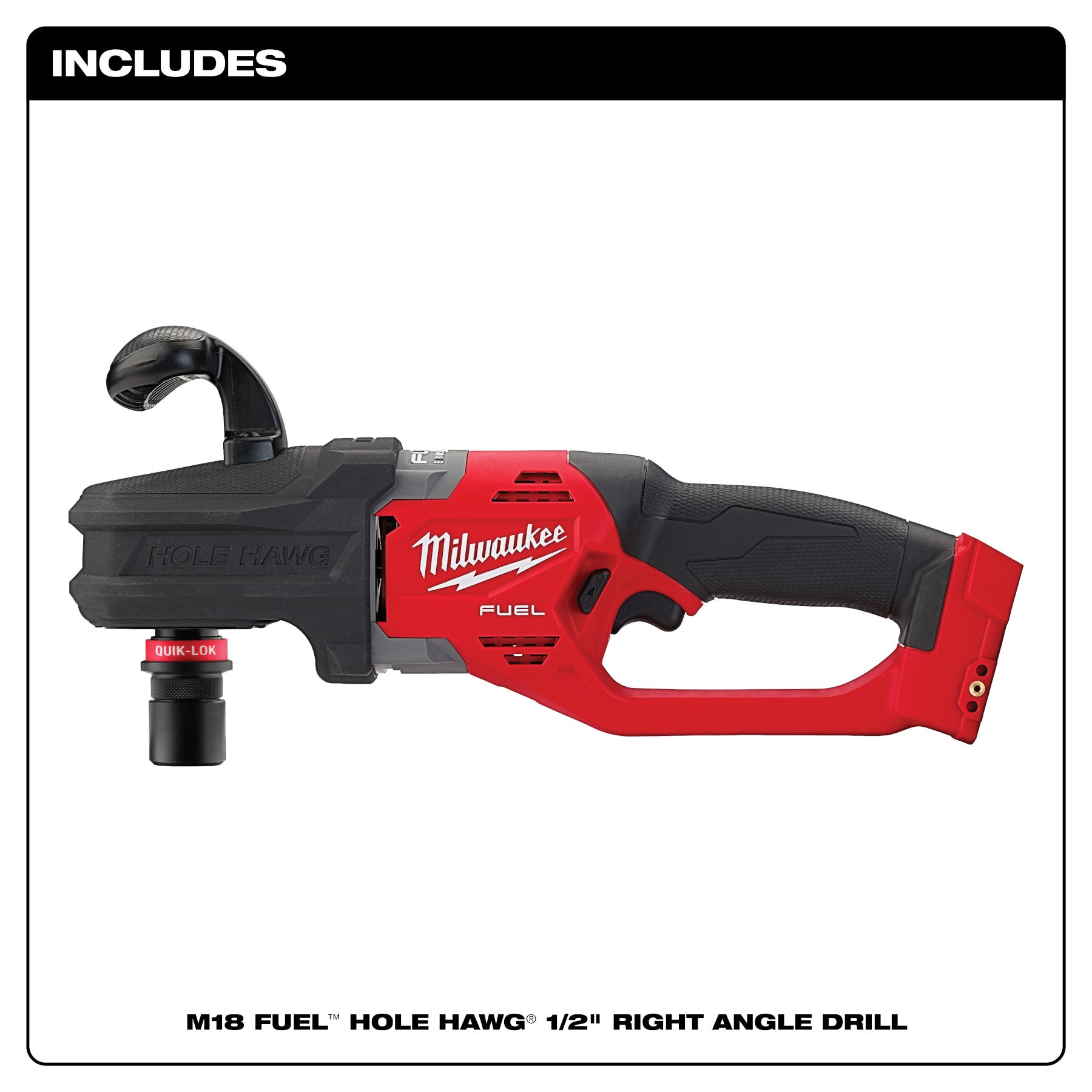 M18 FUEL™ HOLE HAWG® Right Angle Drill w/ QUIK-LOK™ Tool Only