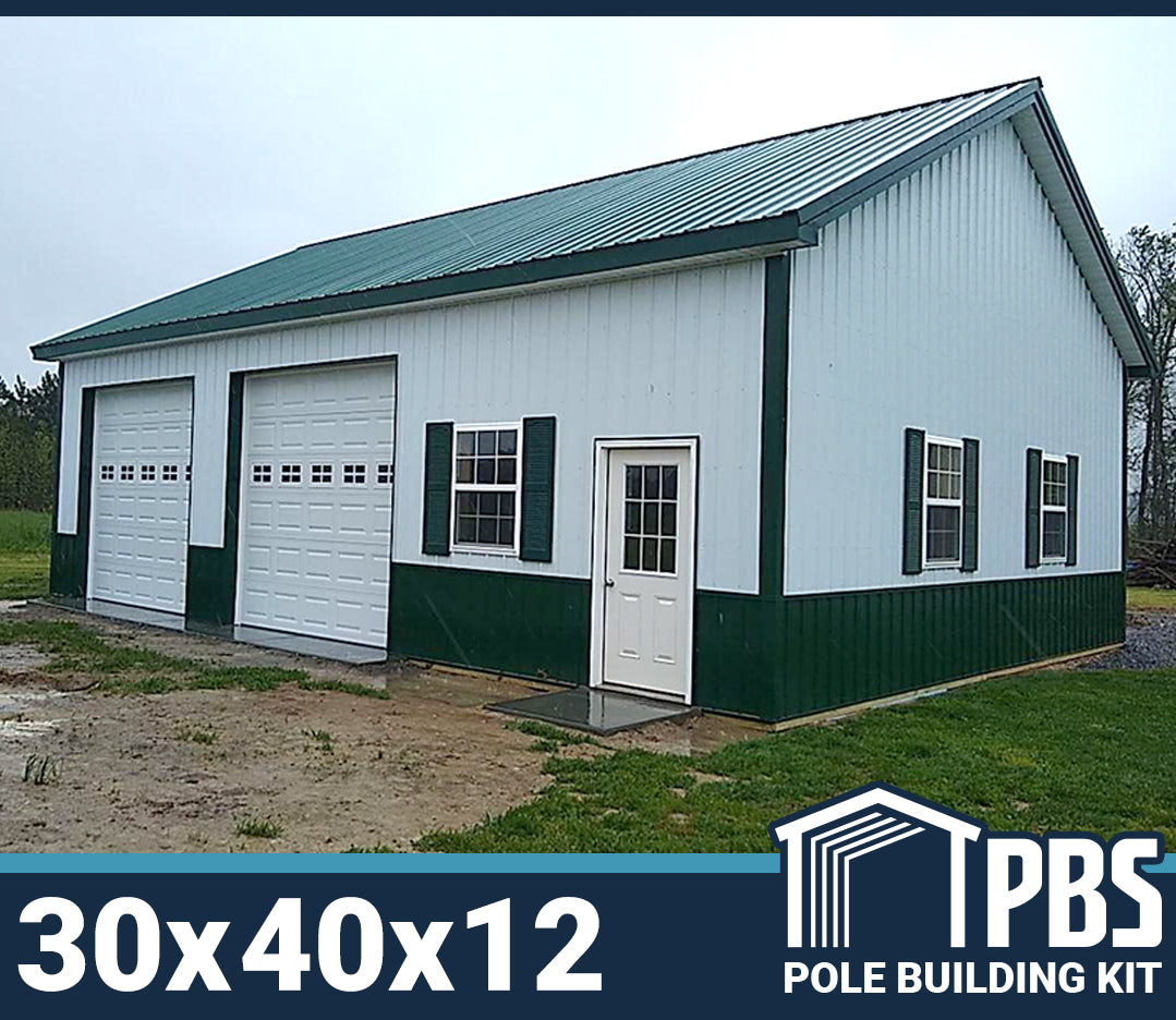 2-Car Garage w/ Shop & Wainscoting - 30x40x12