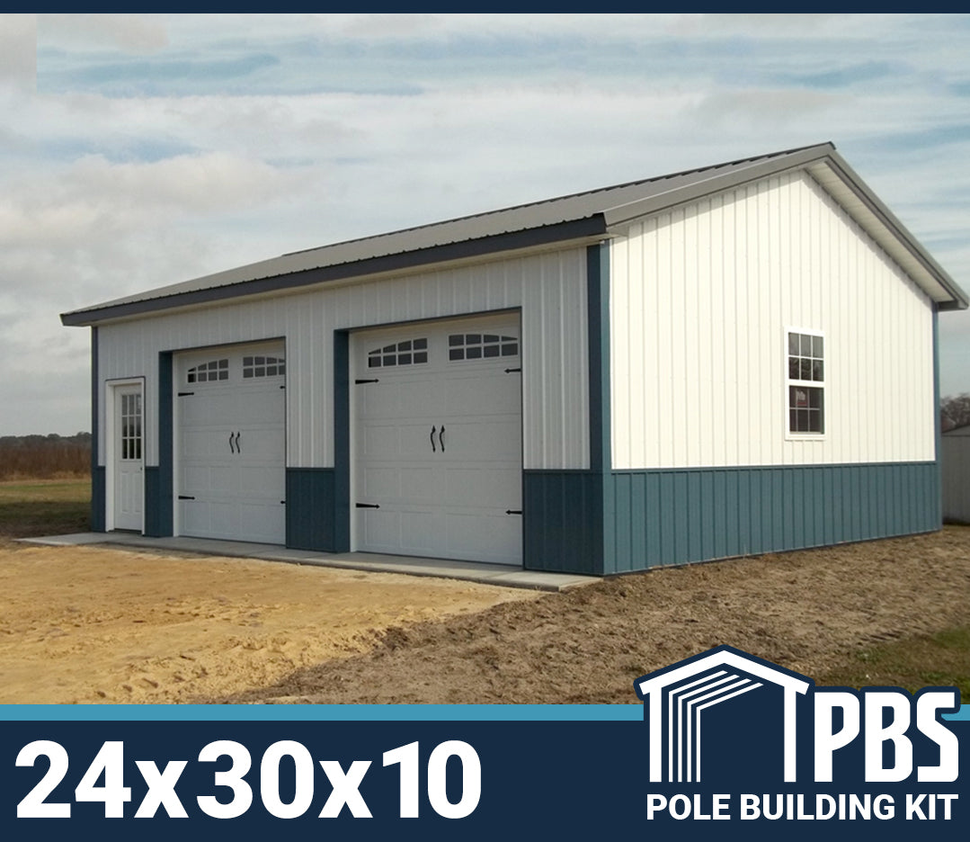 2-Car Garage w/ Wainscoting - 24x30x10