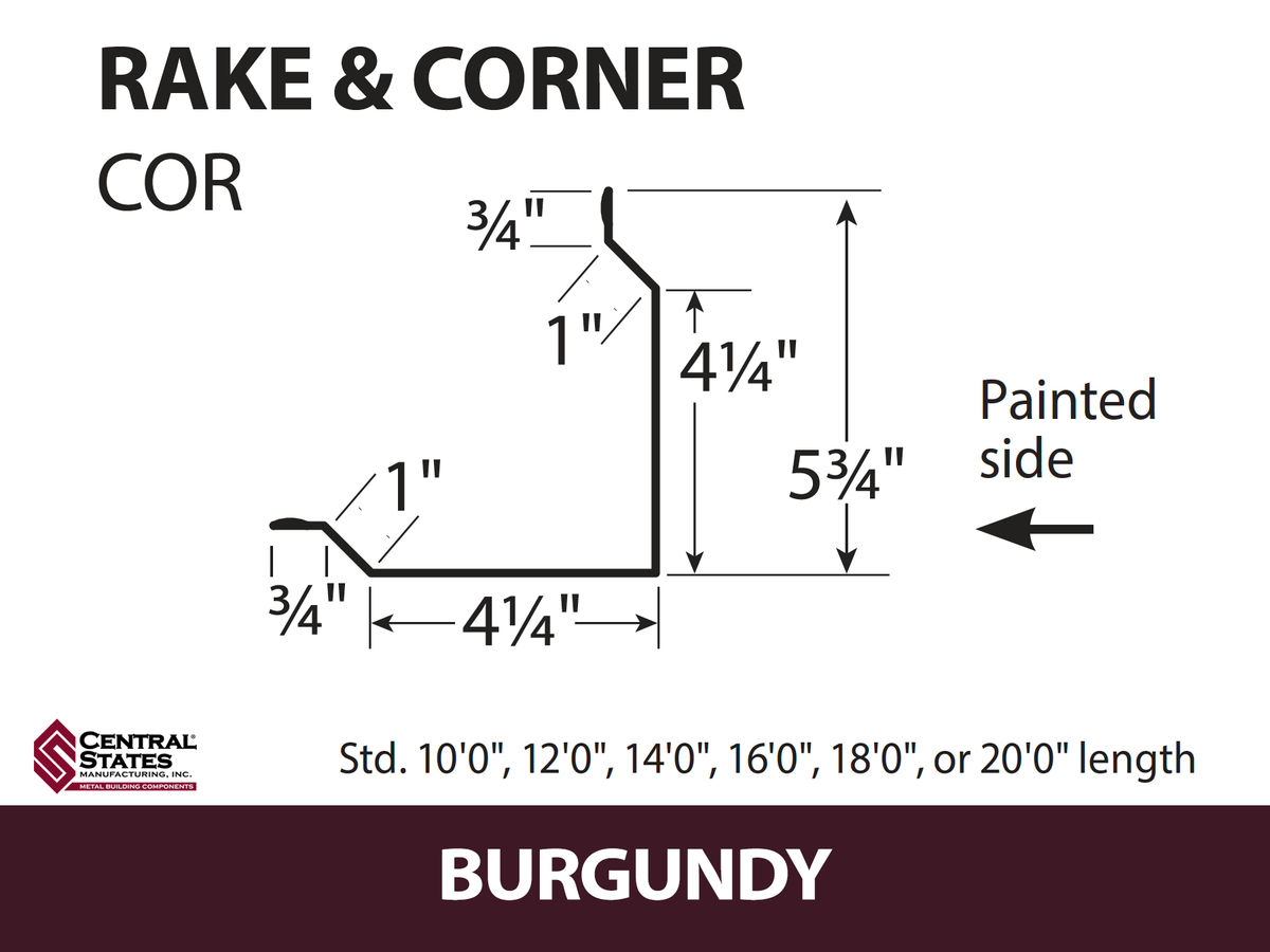 Rake & Corner 29 Gauge – Sizes 10' to 20' | PBS Direct