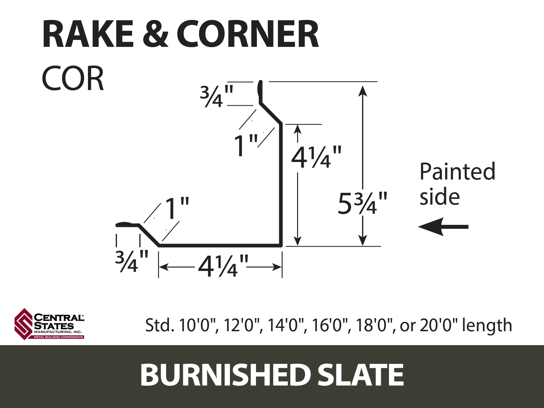 Rake & Corner - 29 ga. (Various Lengths)
