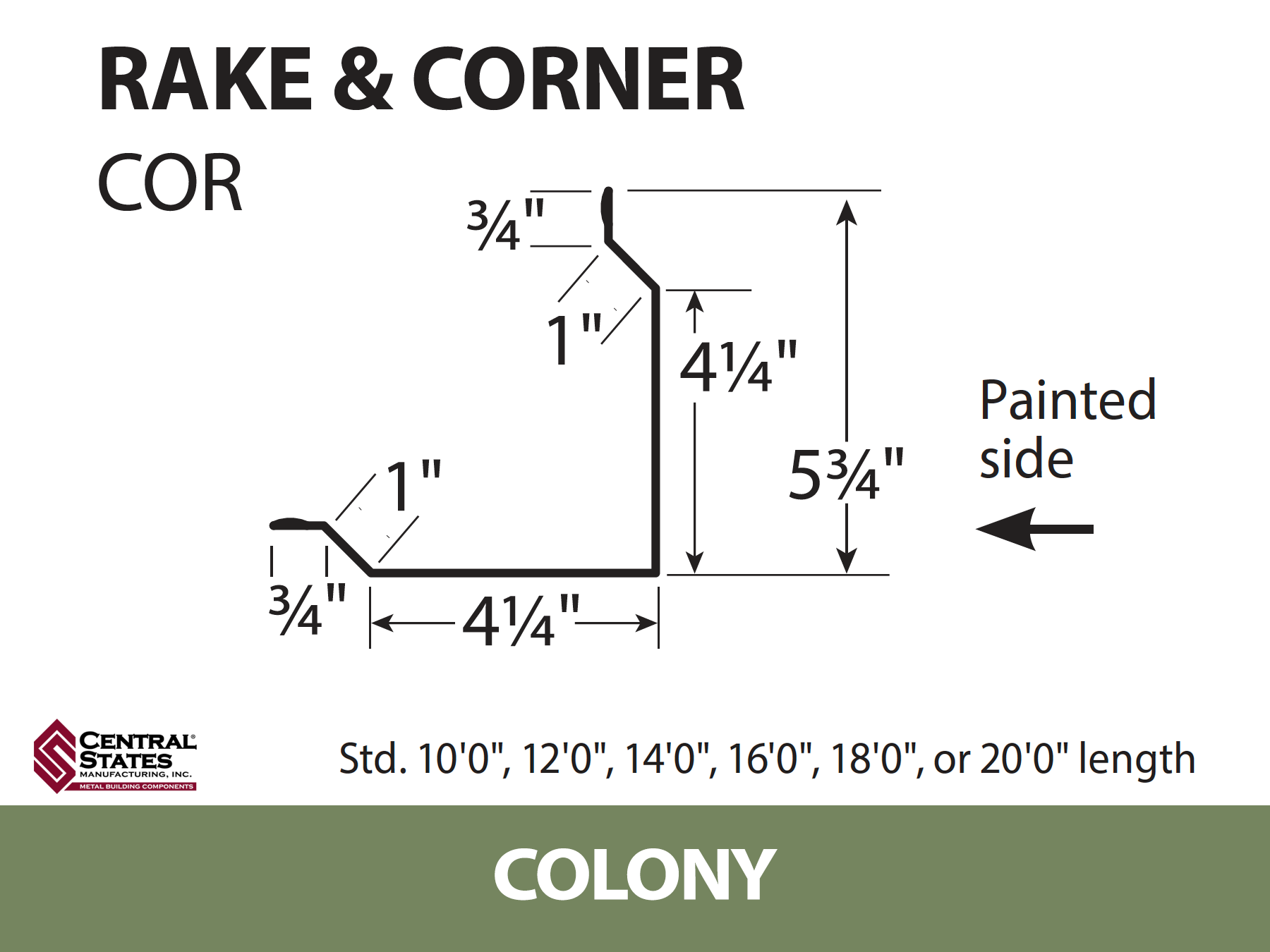 Rake & Corner - 29 ga. (Various Lengths)