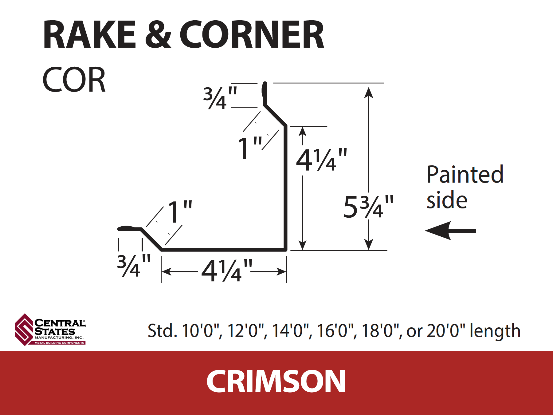 Rake & Corner - 29 ga. (Various Lengths)