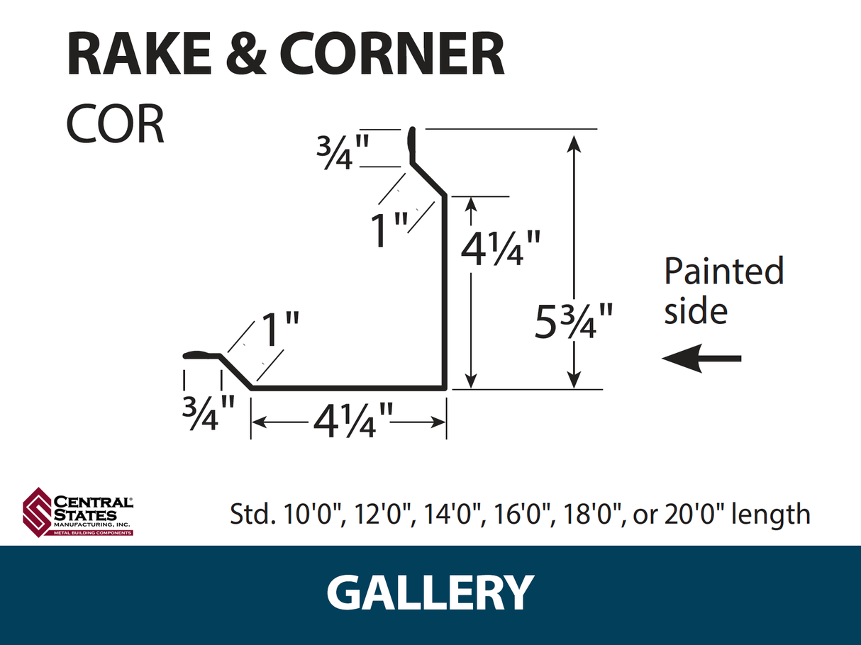Rake & Corner - 29 ga. (Various Lengths)