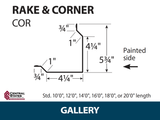 Rake & Corner - 29 ga. (Various Lengths)