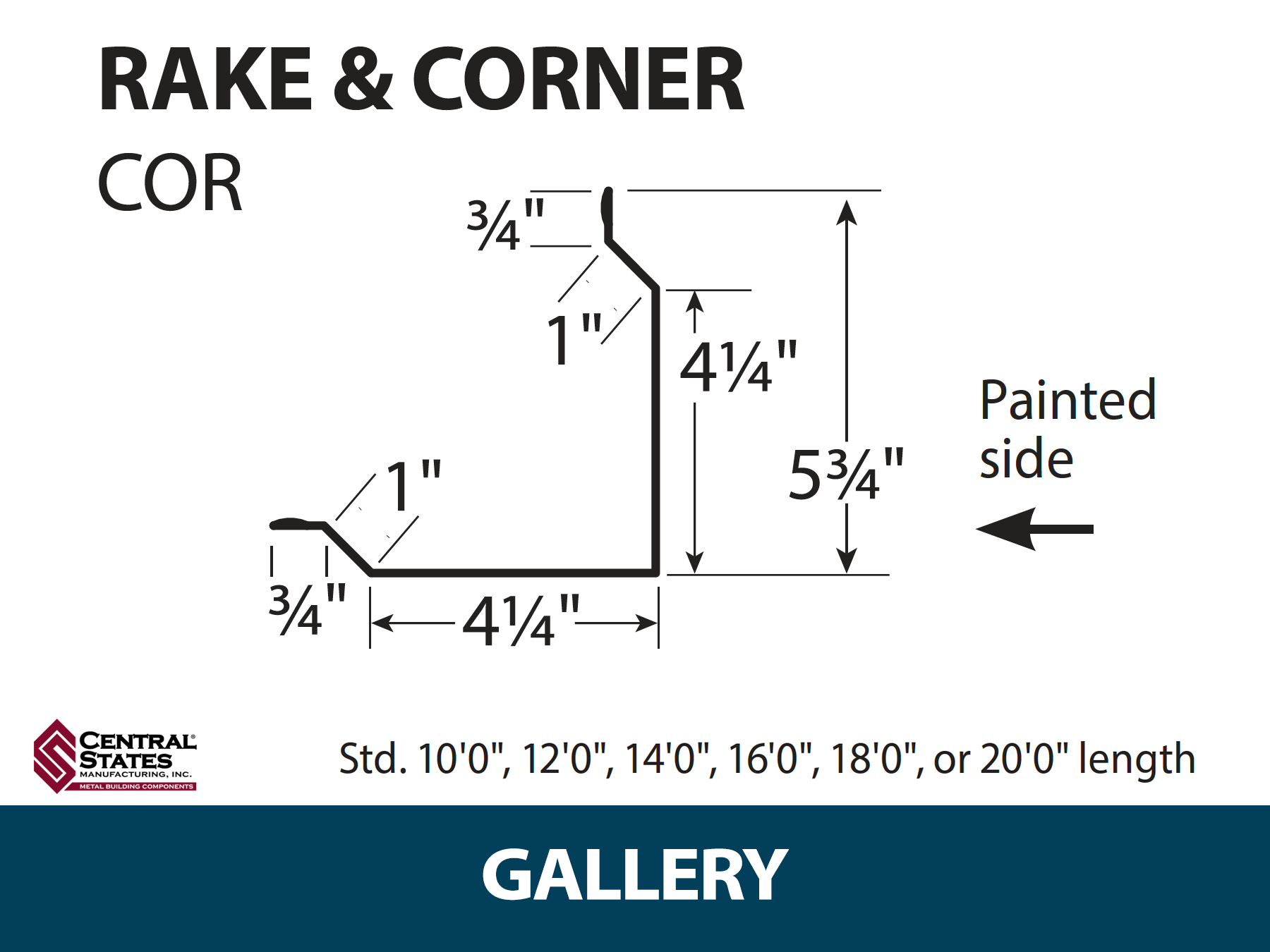 Rake & Corner - 29 ga. (Various Lengths)