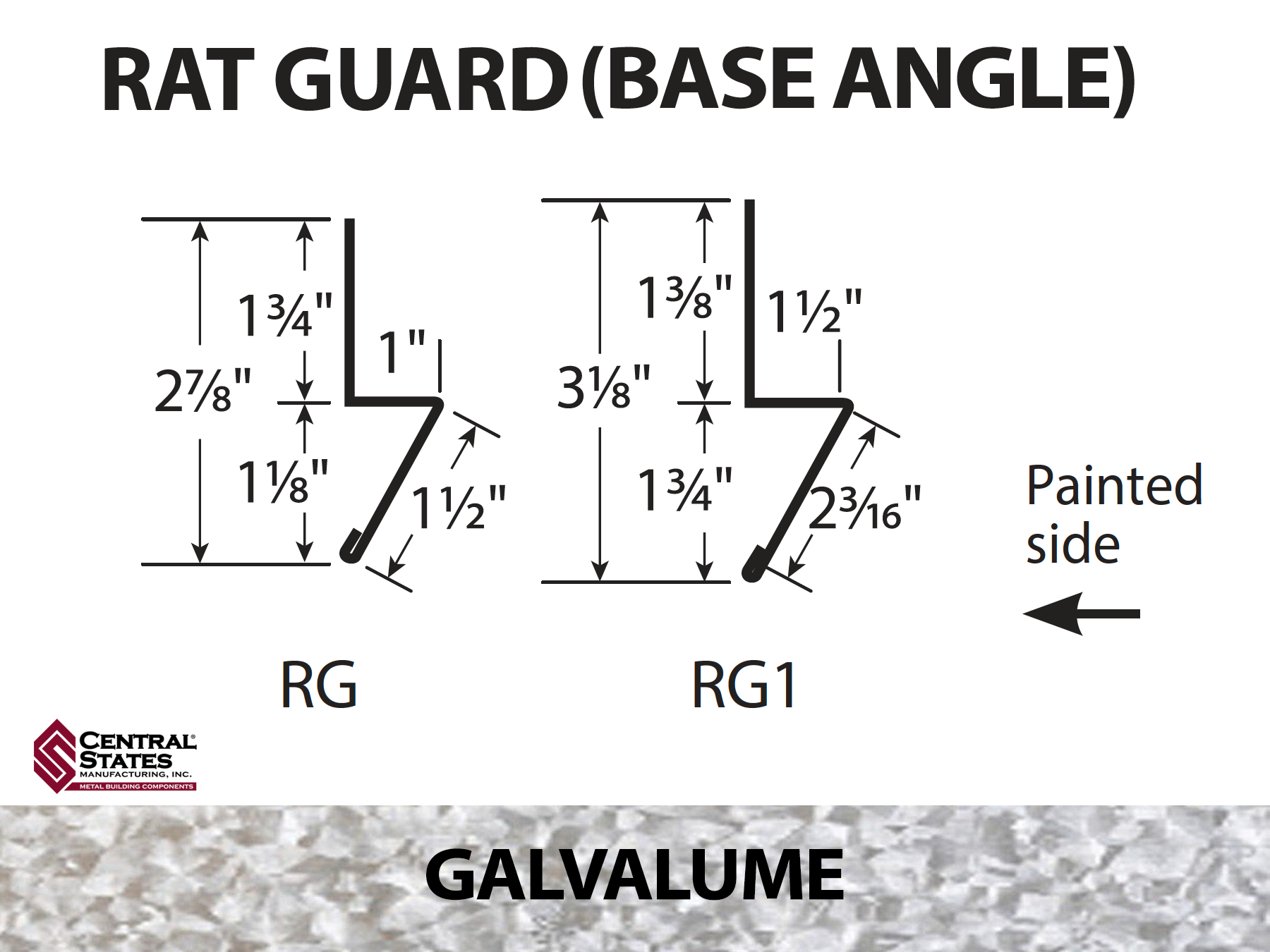 Galvalume Base Angle 10'2" - 29 ga. -  CSM Trim