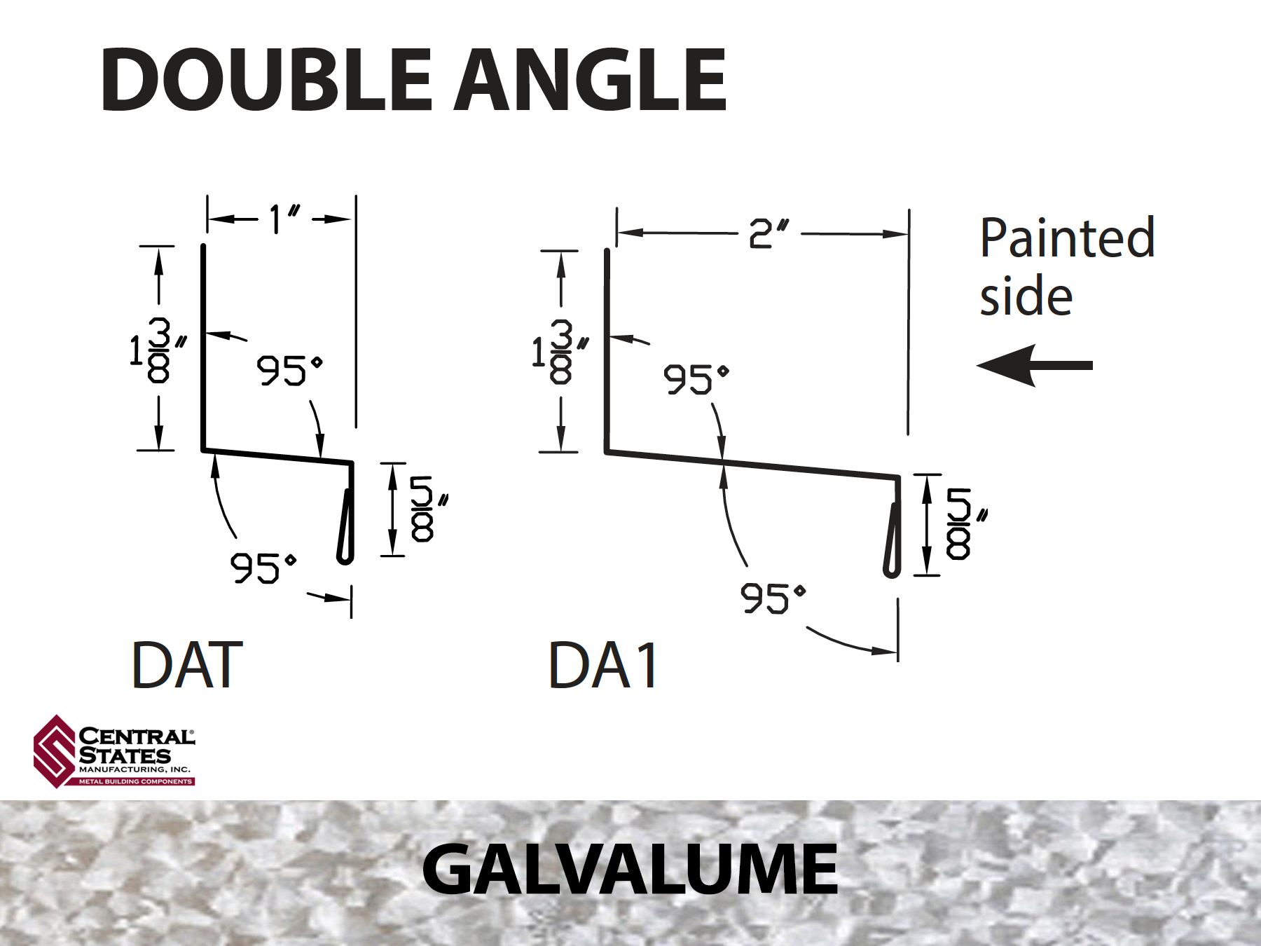 Galvalume Double Angle 10'2" - 29 ga.