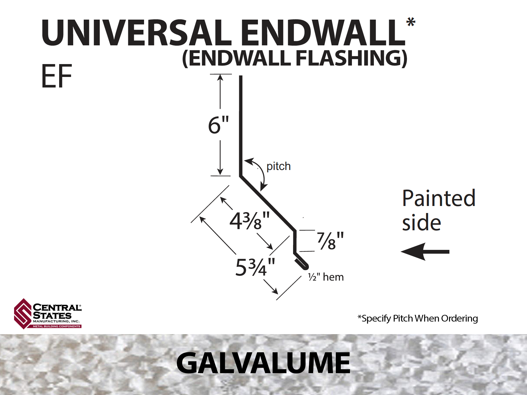 Galvalume Universal Endwall 10'2" - 29 ga.